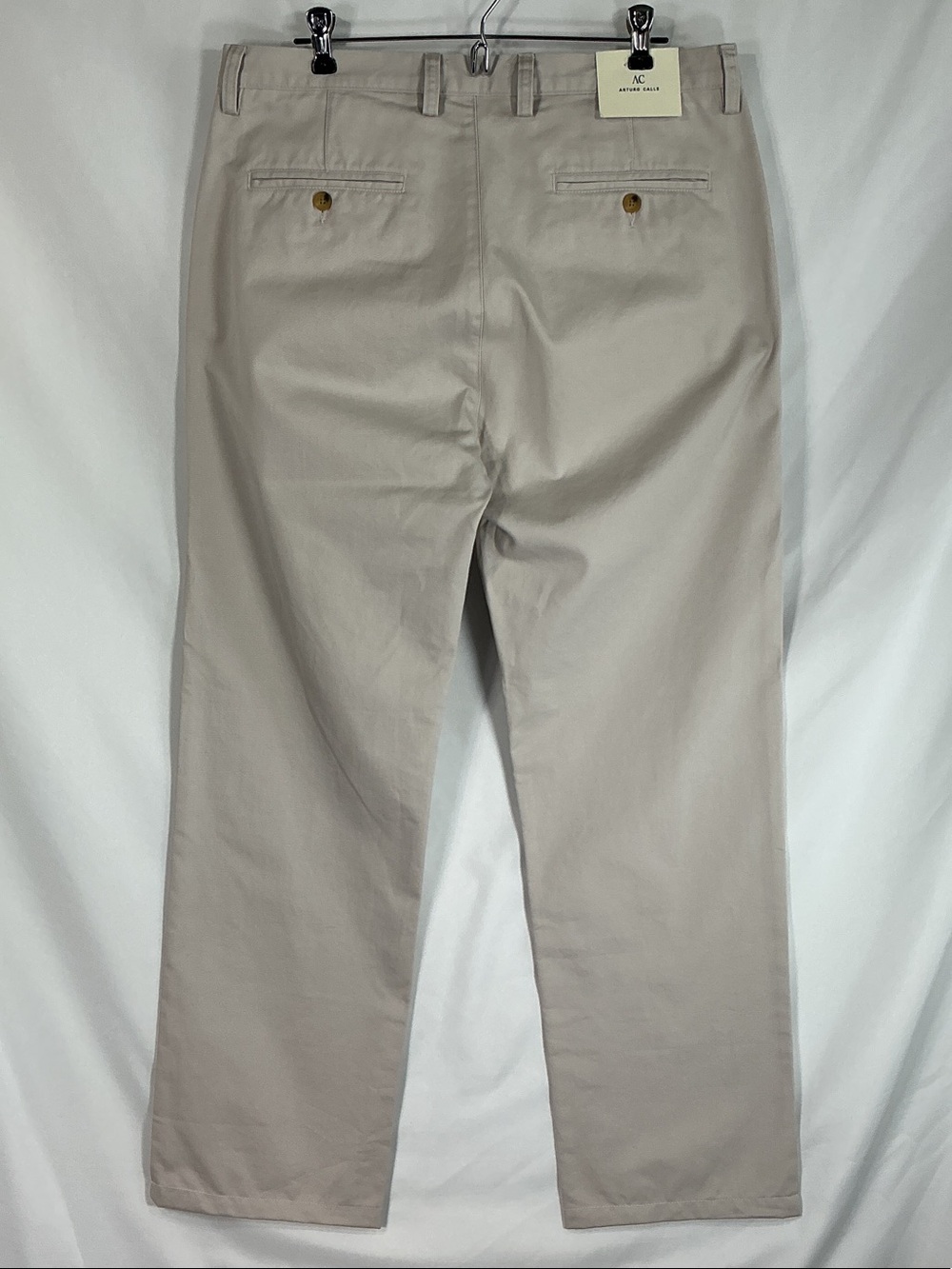 Arturo Calle NWT Beige Men’s Chino Pants Trousers Flat Front Size 36 - Picture 3 of 11